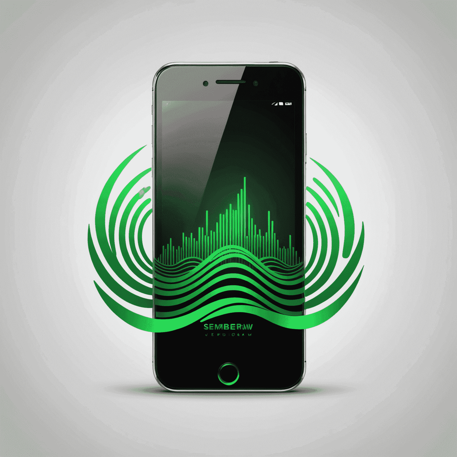 SembleRaw logo - A stylized green mobile phone with signal waves