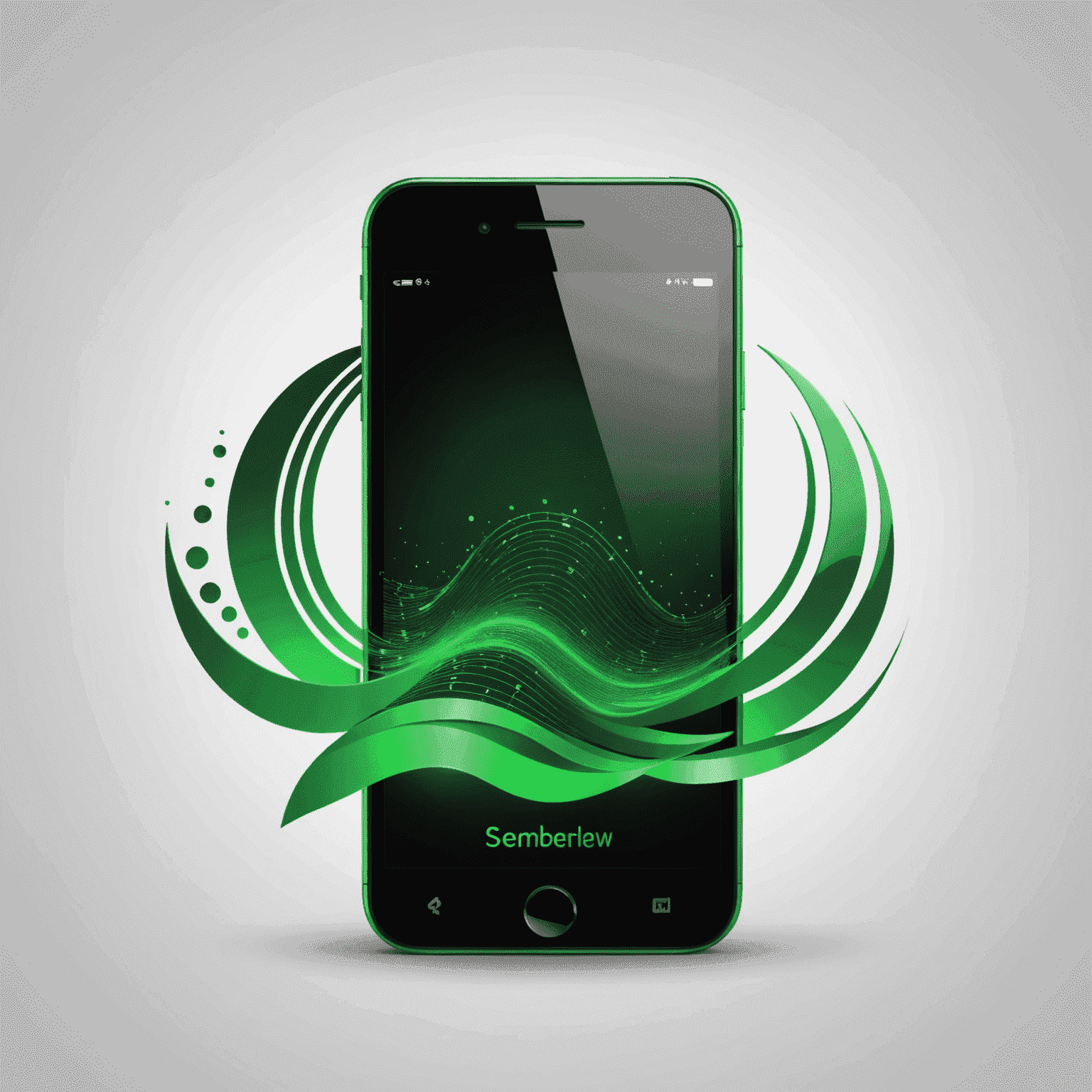 SembleRaw logo - A stylized green mobile phone with signal waves