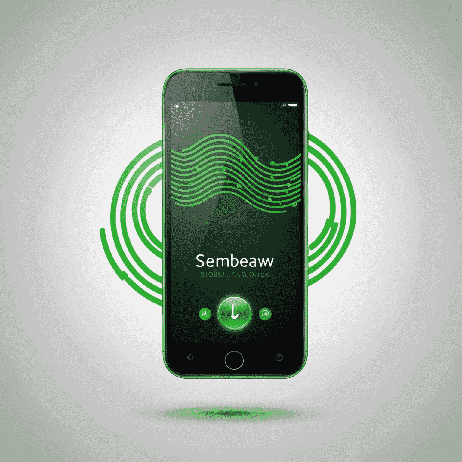 SembleRaw logo - A stylized green mobile phone with signal waves