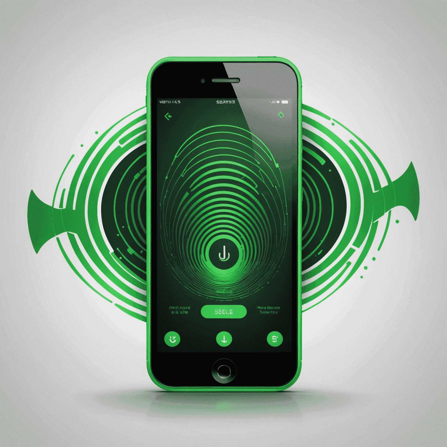 SembleRaw logo - A stylized green mobile phone with signal waves