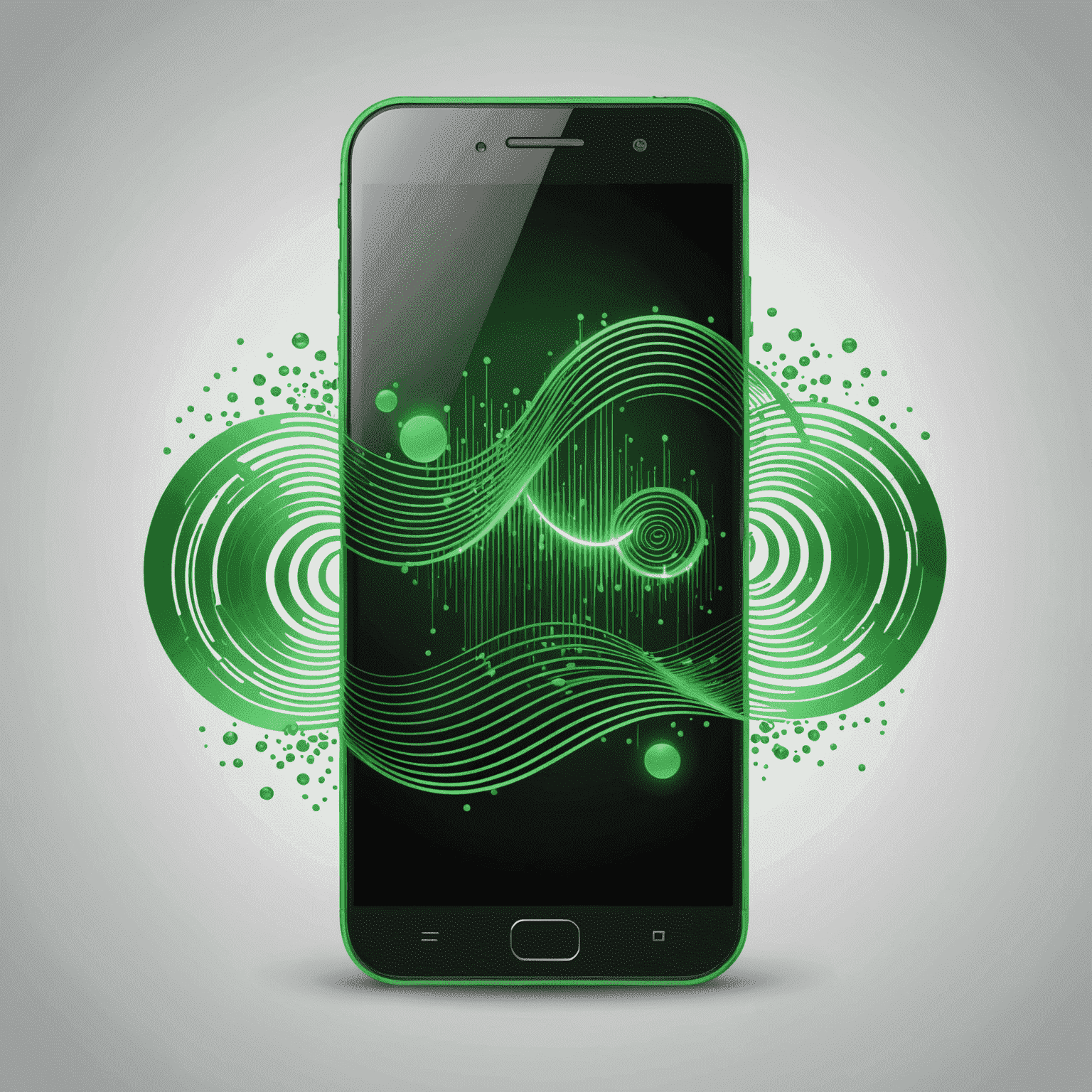 SembleRaw logo - A stylized green mobile phone with signal waves