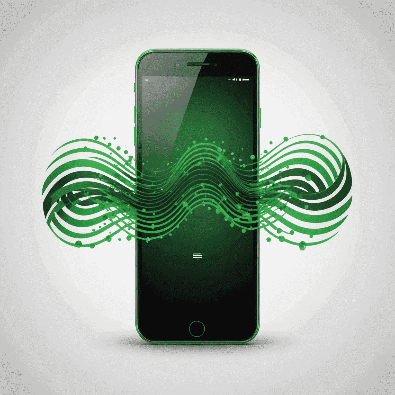 SembleRaw logo - A stylized green mobile phone with signal waves