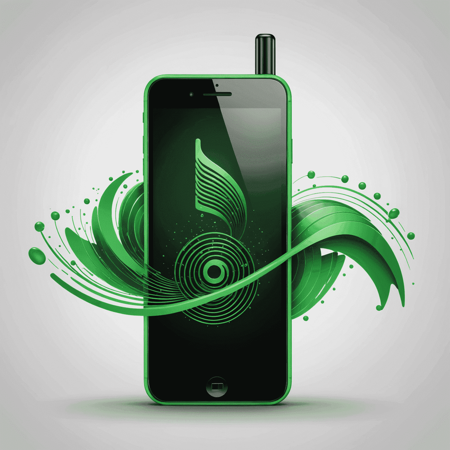 SembleRaw logo - A stylized green mobile phone with signal waves