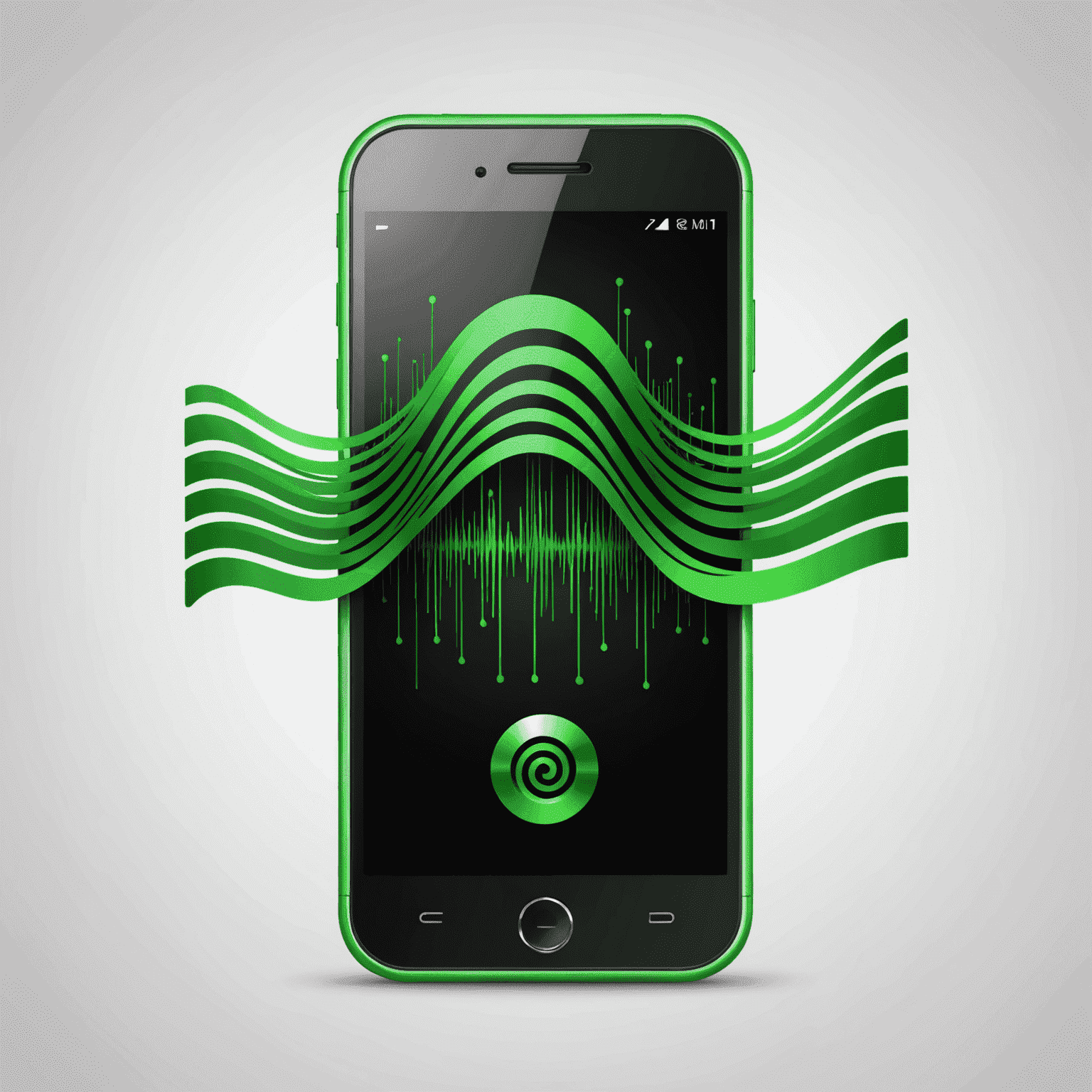 SembleRaw logo - A stylized green mobile phone with signal waves