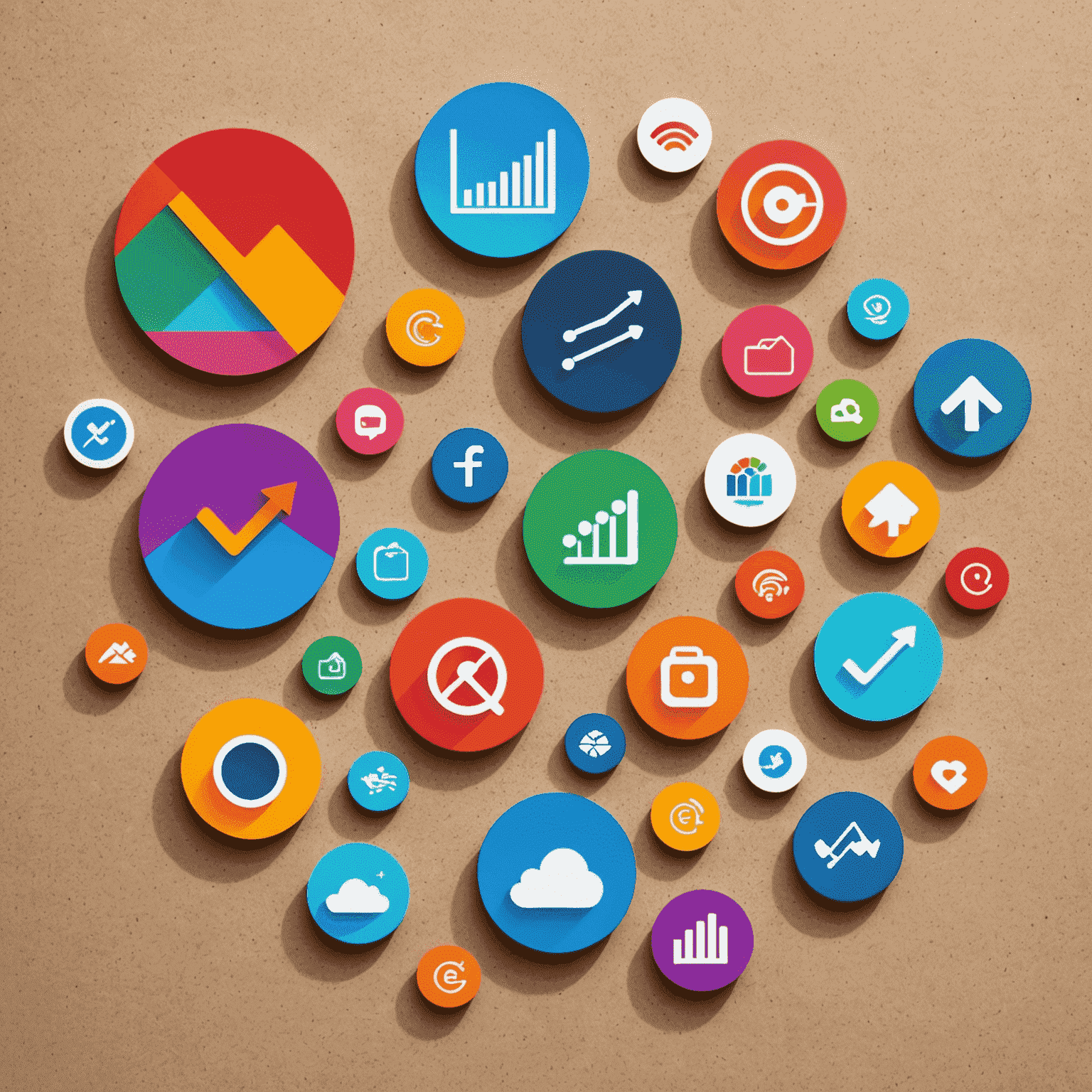 Collage of popular mobile app icons with rising graph charts, illustrating app store trends